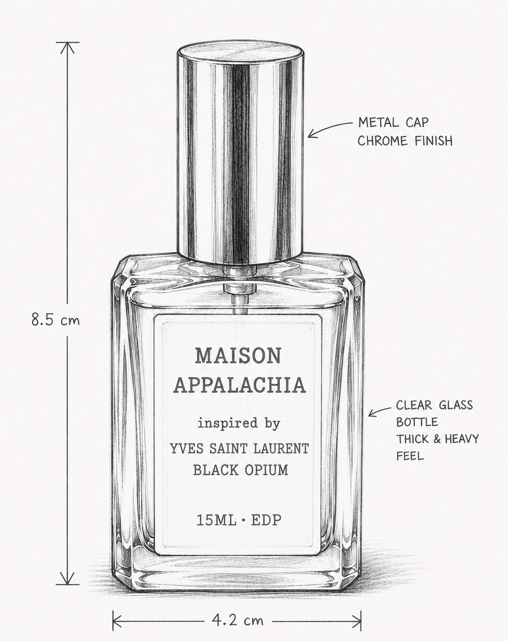 Opale Noire — Inspired by YSL Black Opium · Maison Appalachia · Extrait Strength Perfume Spray · 15 ml