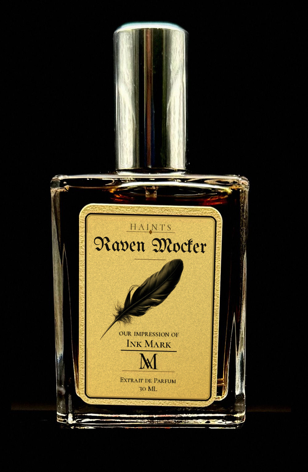 Maison Appalachia Raven Mocker extrait de parfum bottle, inspired by Louis Vuitton Ink Mark