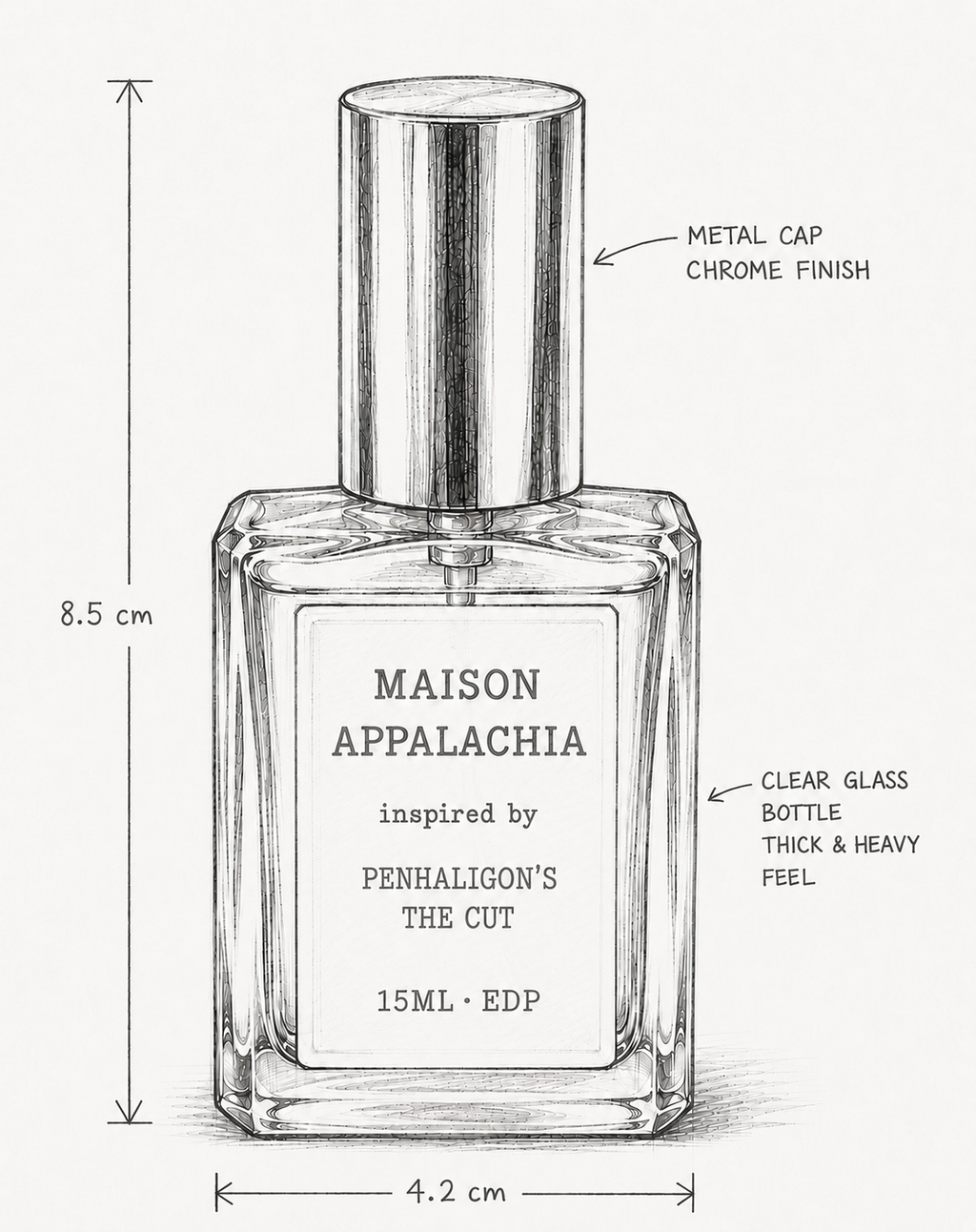 Coupe Nette — Inspired by Penhaligon's The Cut · Maison Appalachia · Soleil Collection · Extrait Strength Perfume Spray · 15 ml