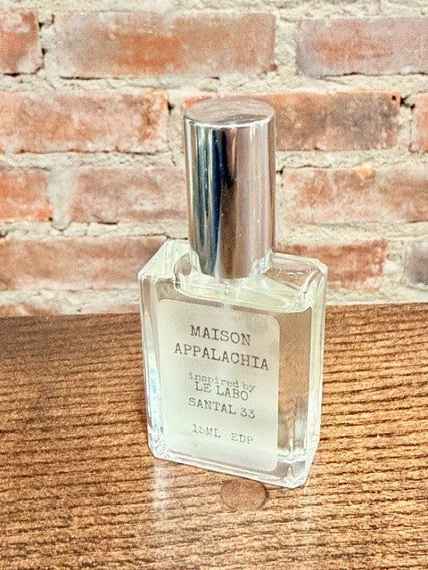 Trente-Trois — Inspired by Le Labo Santal 33 · Maison Appalachia · Icon Collection · Extrait Strength Perfume Spray · 15 ml