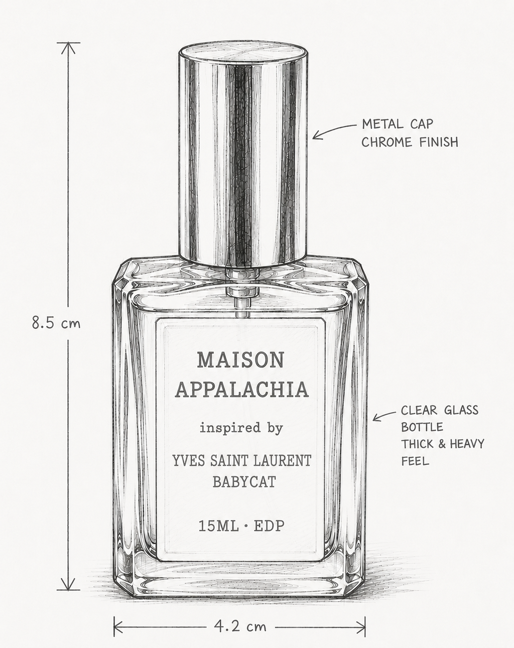 Le Chat Noir — Inspired by YSL Babycat · Maison Appalachia · Séduction · Extrait Strength Perfume Spray · 15 ml