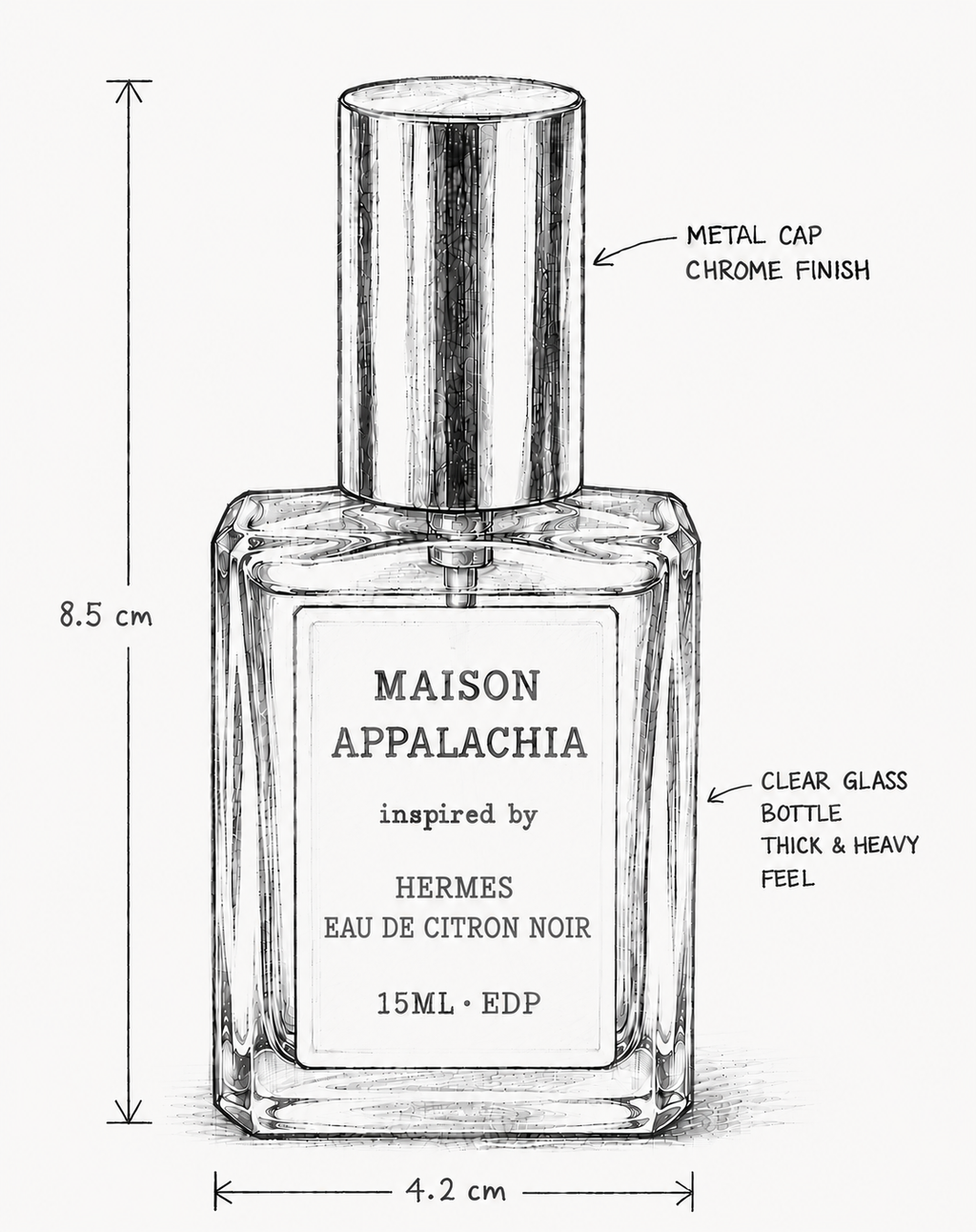 Zeste Obscur — Inspired by Hermès Eau de Citron Noir · Maison Appalachia · Soleil Collection · Extrait Strength Perfume Spray · 15 ml